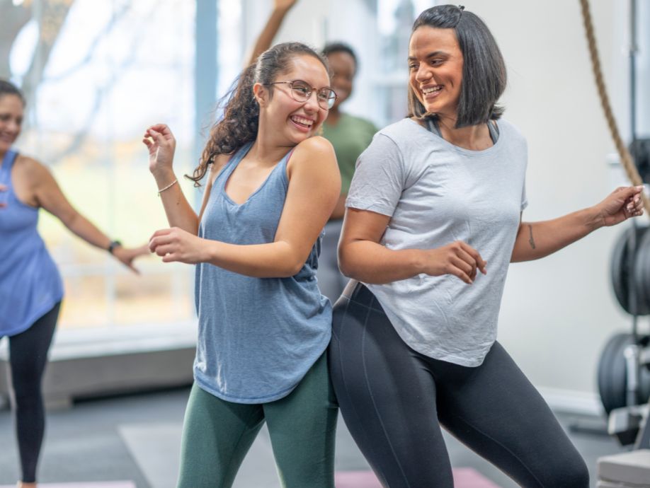 two women in a dance studio