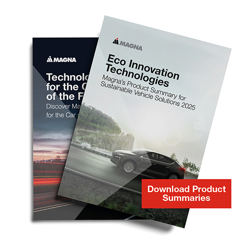 Front covers of Technologies for the Car of the Future and Eco Innovation Technologies brochures