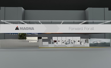 Magna booth at IAA Mobility 2025 in Munich, Germany