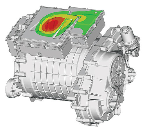 Rear view of grey vehicle taillights on with fog in background