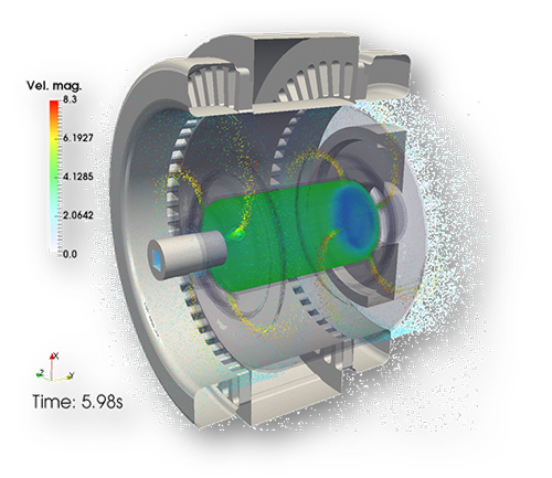 Rear view of grey vehicle taillights on with fog in background